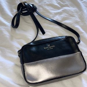 Kate spade small silver/black crossbody